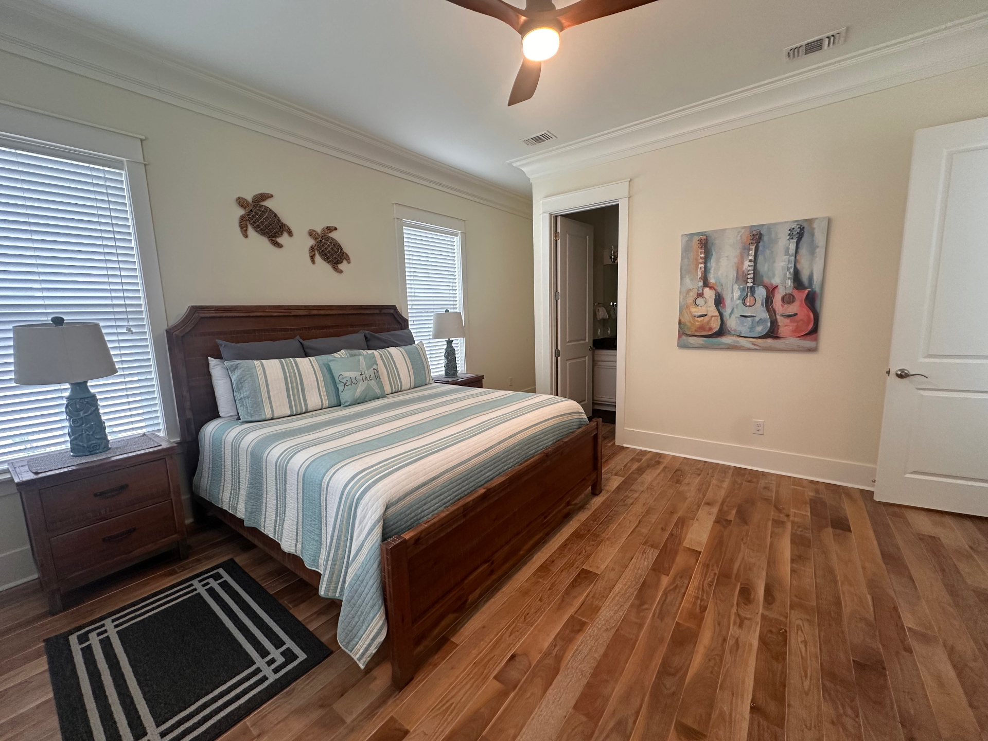 Coastal Guest Bedroom with Sea Turtle Accents